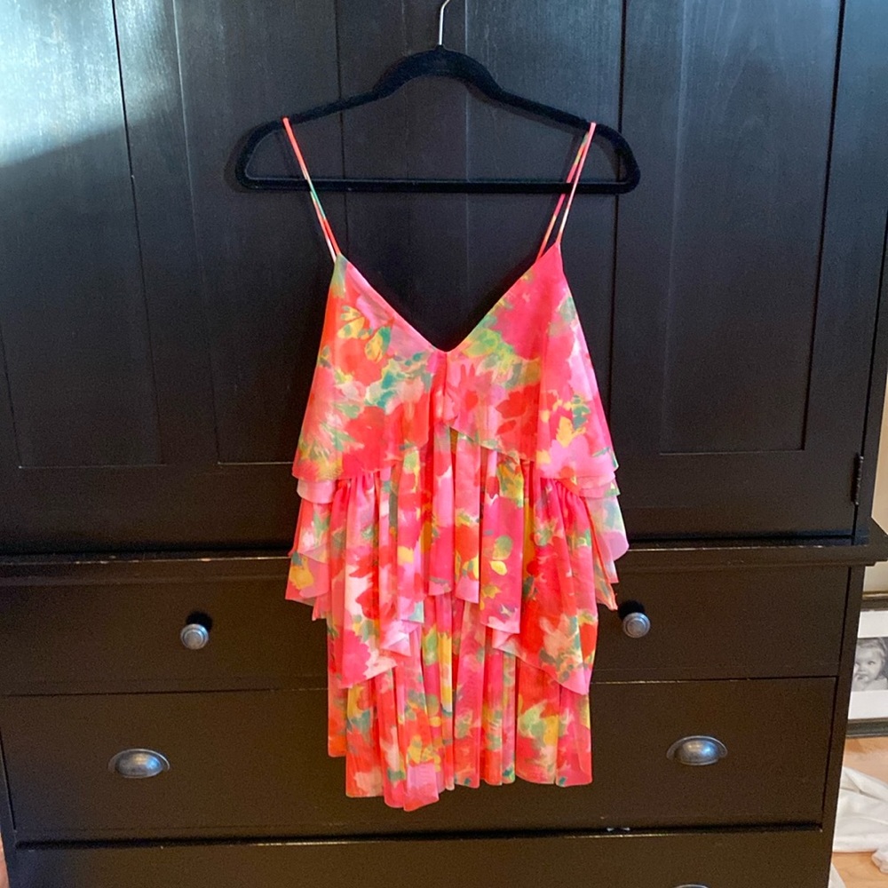Zara brand new size, small strappy , floral, pink dress